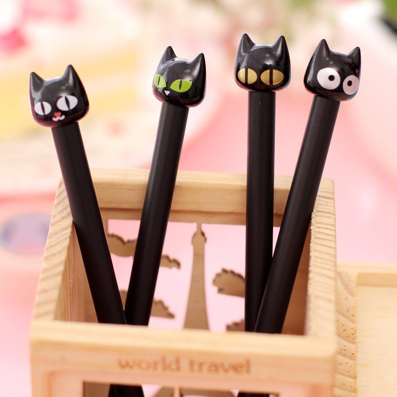 韓國創意文具貓咪黑貓小貓可愛公仔卡通中性筆兒童小學生禮物獎品