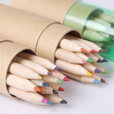 韓國文具繪畫繪圖彩鉛12色6色幼兒園彩色鉛筆帶卷筆刀小學生獎品