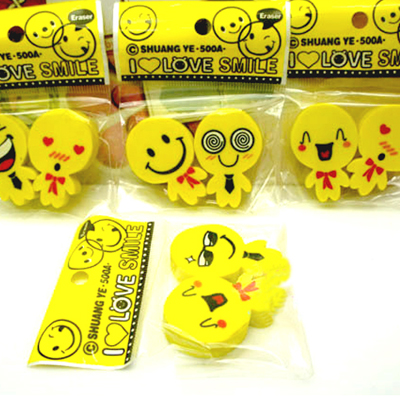 韓國創意文具可愛卡通兒童學習用品笑臉小人橡皮擦玩具小禮物獎品