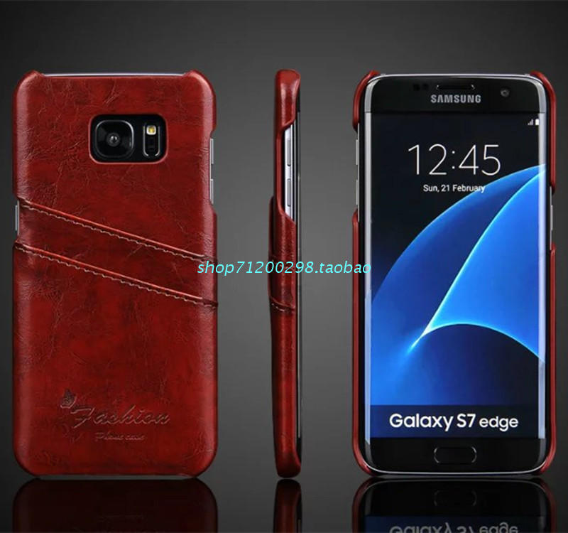 三星Galaxy S7/G9300手機殼PU油蠟紋定型皮套插卡保護后殼外殼批