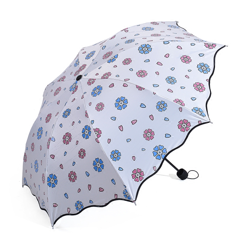 創意遇水變色傘兩用晴雨傘折疊傘防曬太陽傘防紫外線女黑膠遮陽傘