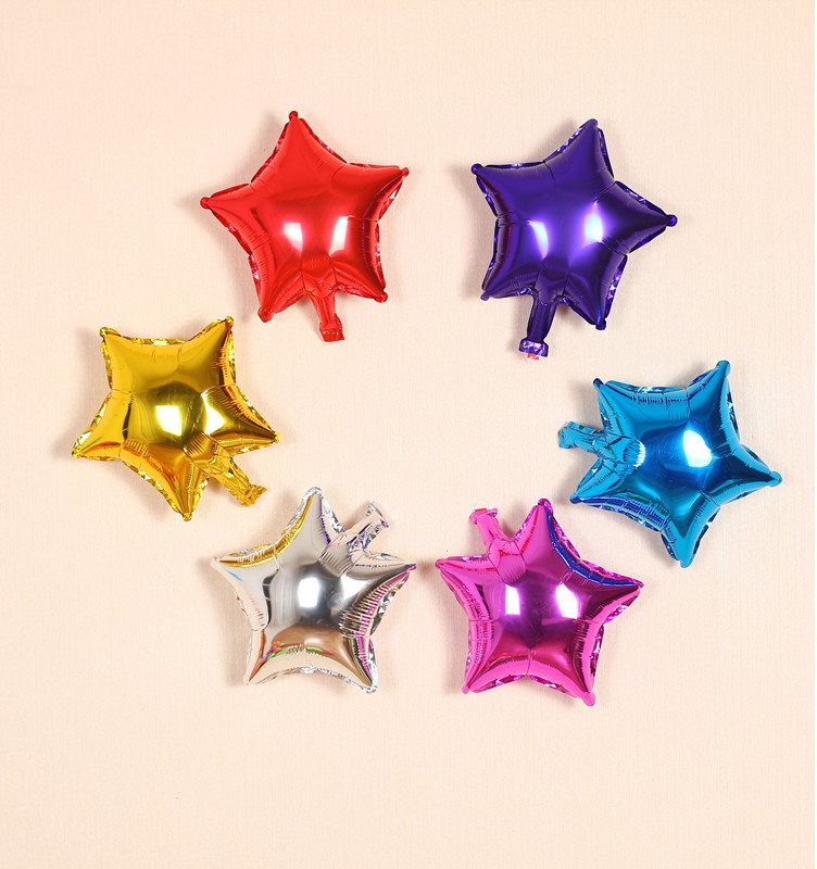 5寸五角星鋁膜氣球星星氣球小號星星鋁箔氣球生日派對裝飾布置用