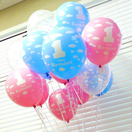 韓國進口一周歲生日 乳膠氣球 加厚周年慶典氣球一周年氣球裝飾