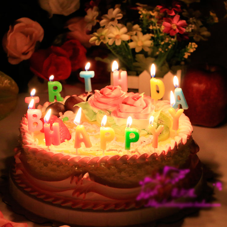 生日蛋糕字母蠟燭寶寶生日快樂happybirthday金粉派對周歲蠟燭