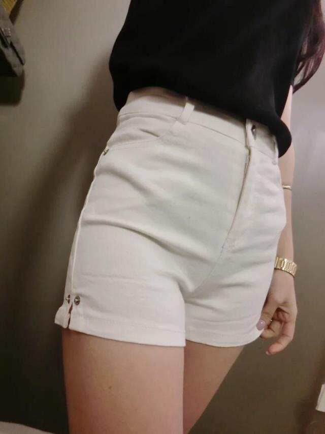 高腰牛仔短褲女夏白色韓版新款百搭彈力學生修身顯瘦開叉熱褲
