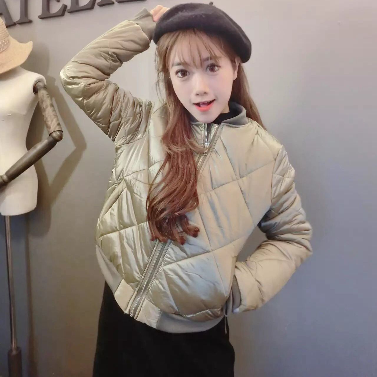冬季新款棉服女韓版面包服潮短外套純色長袖學生百搭休閑棉衣