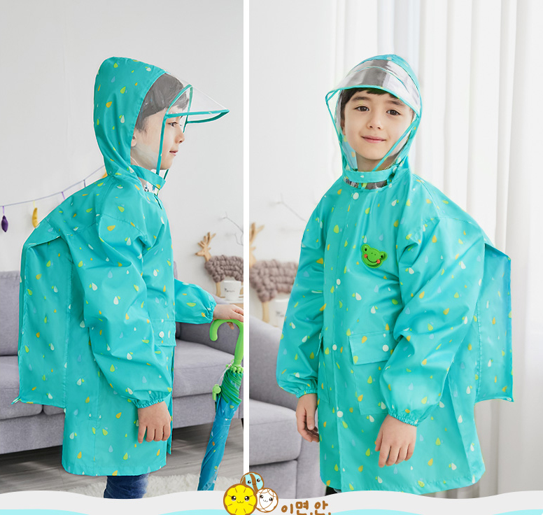 出口韓國兒童雨衣環保卡通幼兒寶寶透氣雨披輕薄學生男童女童雨衣