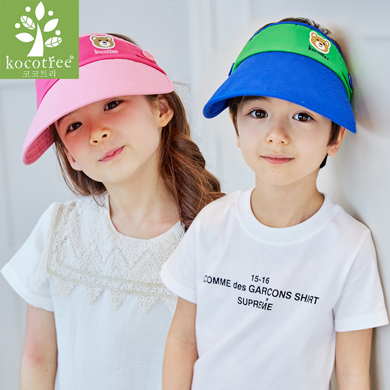 韓國春夏新兒童帽子男童女童空頂帽2-8防曬遮陽帽小孩太陽帽親子