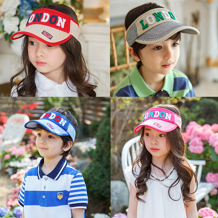韓國代購夏季新品男女兒童純棉空頂帽 寶寶遮陽帽大檐防曬太陽帽