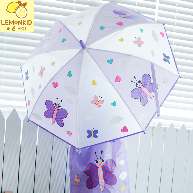 代購韓國lemonkid新品兒童環保卡通防水雨傘男女童學生遮雨寶寶傘