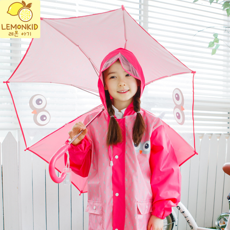 代購韓國lemonkid新品兒童環保眼睛防水雨傘男女童學生遮雨寶寶傘