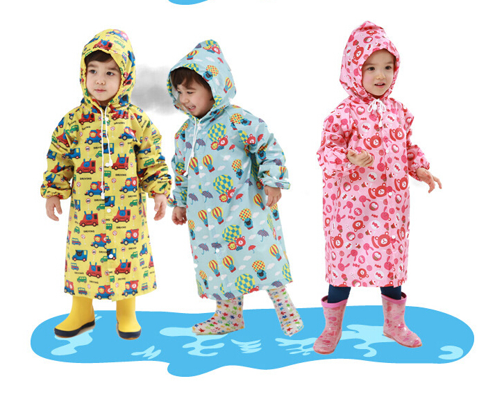 代購韓國LINDA加厚兒童雨衣雨披 寶寶帶書包位可愛卡通厚學生雨衣