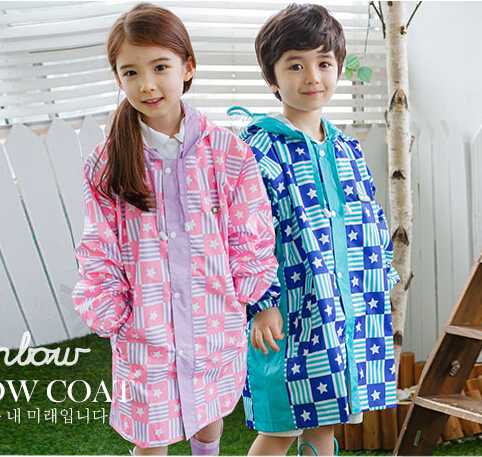 正品代購韓國Kocotree兒童雨衣 韓版星星款男女童環保雨披小學生