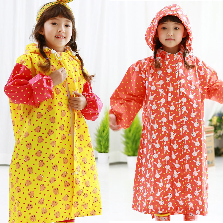 韓國新品糖果色兒童雨衣環保無味書包位女童小學生雨披95-145身高