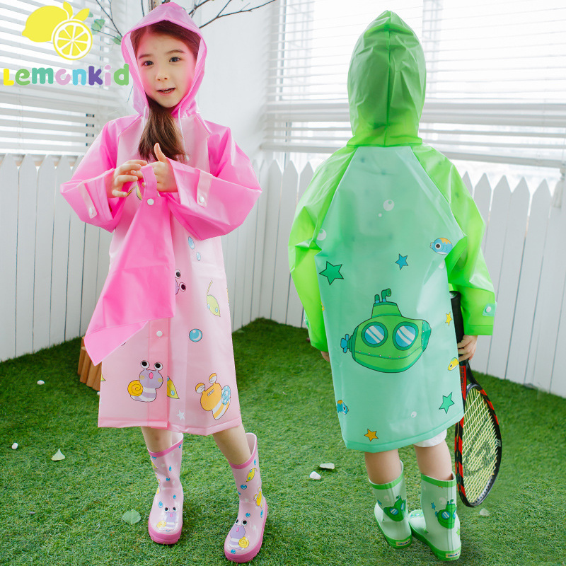 現貨包郵代購韓國Lemonkid男女兒童卡通雨衣環保超輕寶寶學生雨披