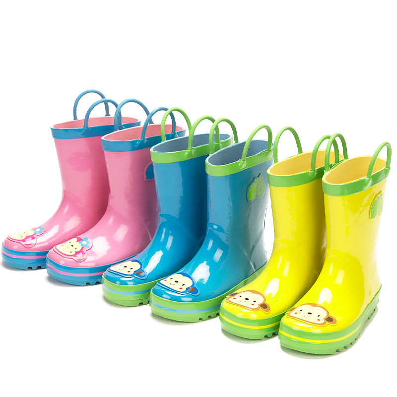 代購韓國lemonkid新品兒童橡膠雨鞋環保防滑無味男女學生雨靴水鞋