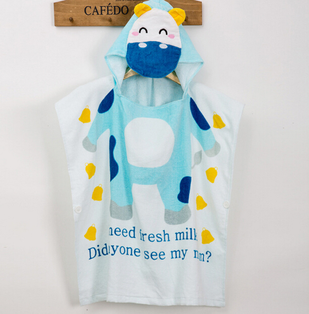韓國正品新款卡通兒童浴巾 全棉透氣吸水寶寶浴袍男女童包郵浴衣
